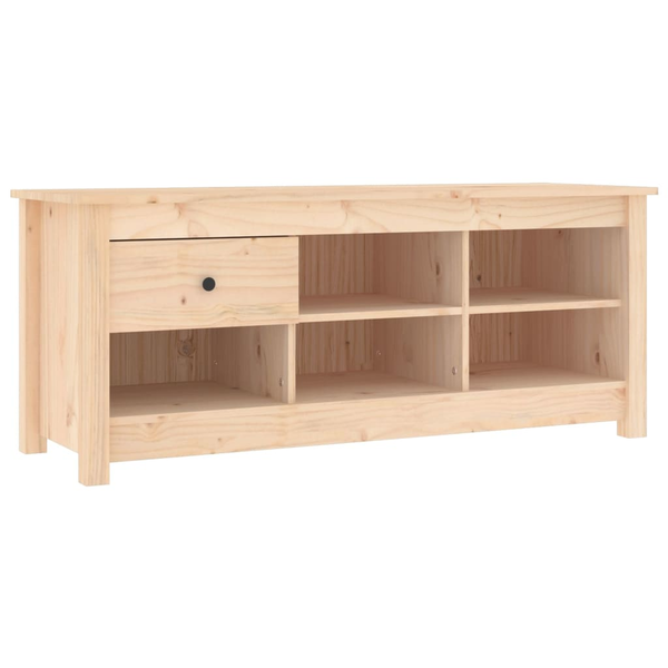 tömör fenyőfa cipősszekrény 110 x 38 x 45,5 cm