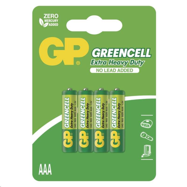 GP 1.5V Greencell 24G mini ceruza (AAA) elem (4db/blister)  (B1211)