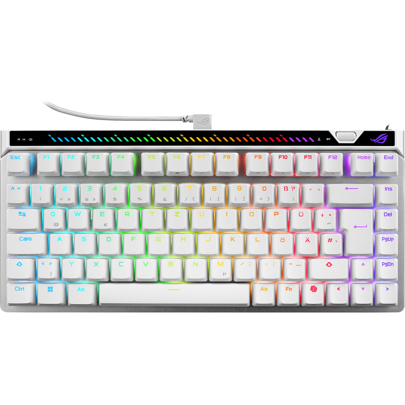 Клавиатура ASUS ROG Falchion Ace 75 HE WHT — 90MP047H-BKDA30, немска подредба, бяла