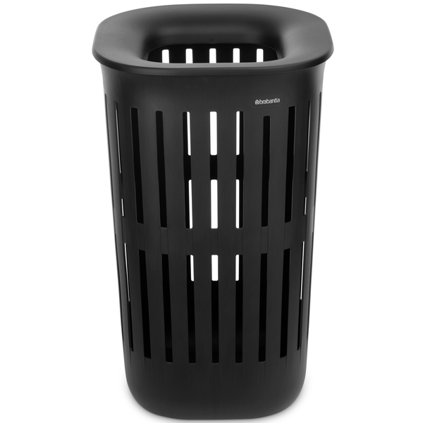 Brabantia Collect-It Laundry Basket magasított szennyestartó kosár levehető Quick-Drop fedővel, 55L, szellőző test, újrahasznosított műanyag, fekete - 244667