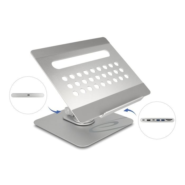 Delock Tablet és laptop állvány beépített dokkoló állomással (18457)