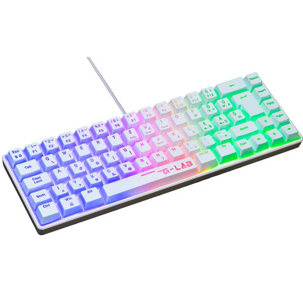 The G-Lab Gamer Billentyűzet - KEYZ HYDROGEN W/HU (RGB LED, TKL, USB, fehér, magyar) (KEYZ-HYDROGEN-W/HU)