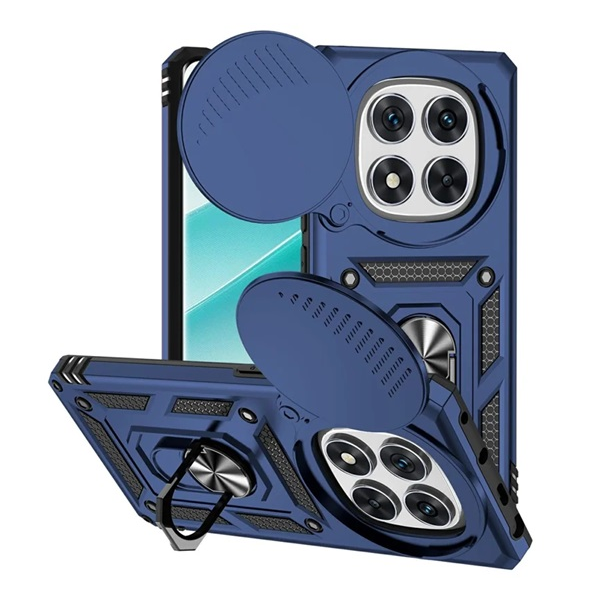 Defender szilikon telefonvédő (ütésállóság, tartógyűrű, kameravédő) SÖTÉTKÉK Xiaomi Redmi Note 14 Pro 4G "Gigapack csomagolás" (GP-172285)