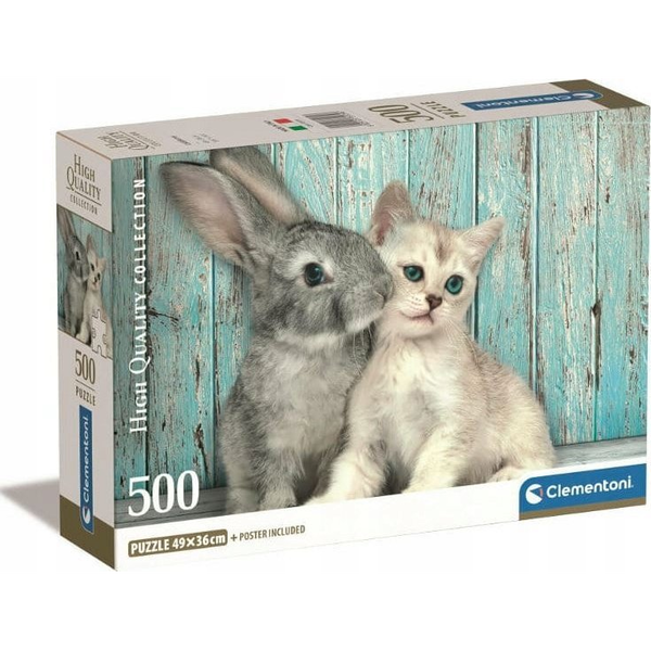 Clementoni High Quality Collection Cat & Bunny Puslespil 500 stk Dyr