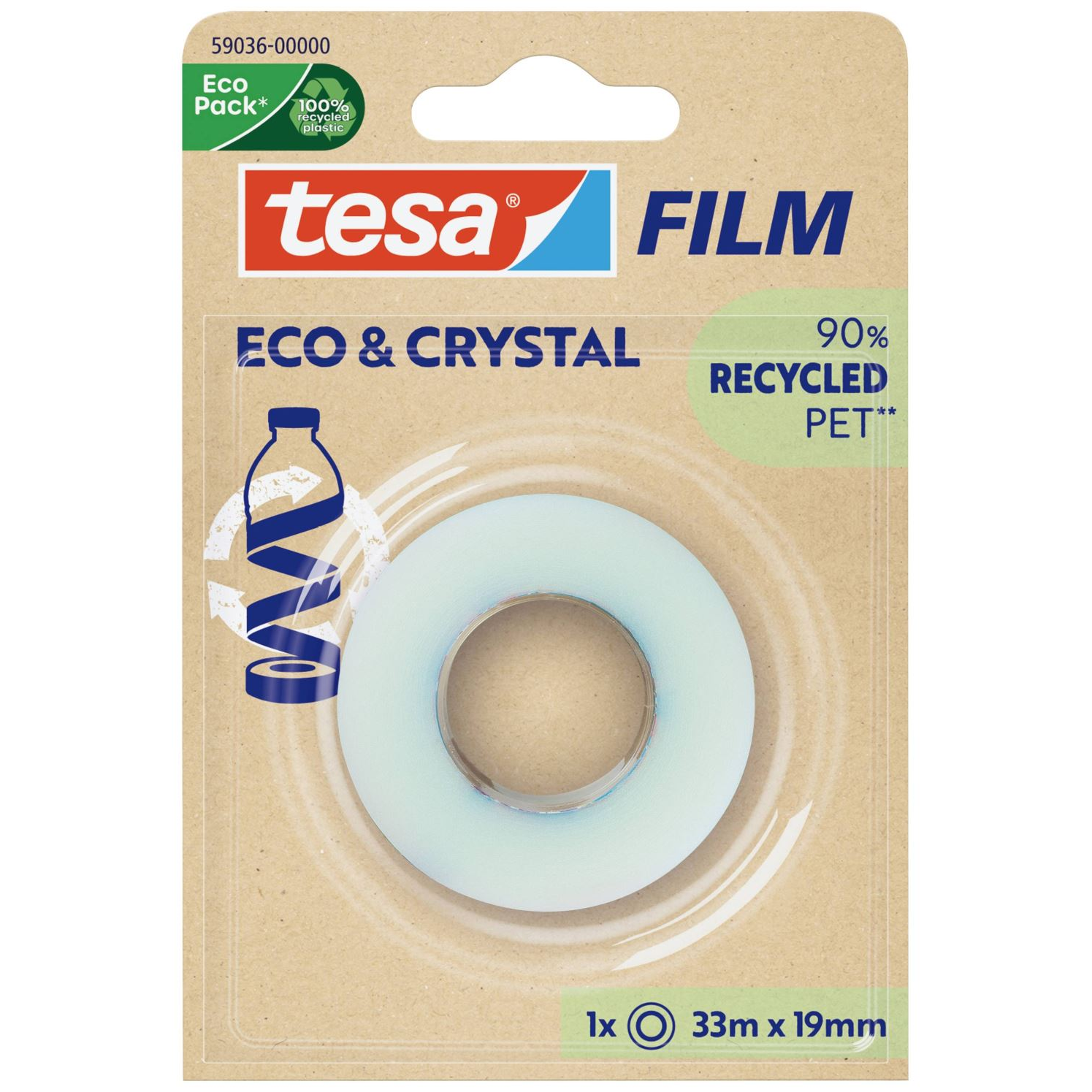 tesa Eco & Crystal ragasztószalag átlátszó 33 m x 19 mm (59036-00000-00) (59036-00000-00)