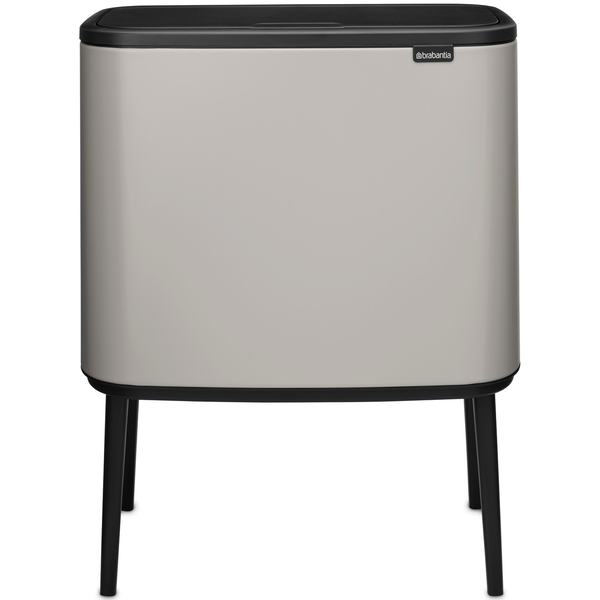 Brabantia Bo Touch Bin nyomófedeles szelektív hulladékgyűjtő, magasított, lábakon álló, műanyag tartály, 11+23L - X+J méret, acél, hamvasszürke - 255007