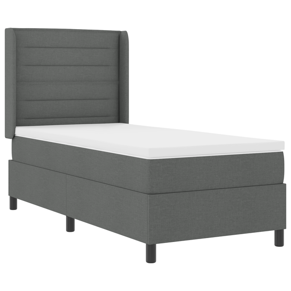 Boxspring Ágy Matrac Fekete Szürke 90x200 cm Szövet