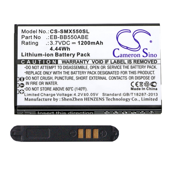 Cameron Sino Li-Ion akku (3.7V/1200mAh, Samsung EB-BB550ABE kompatibilis) FEKETE Samsung Xcover 550 (SM-B550) (CS-SMX550SL)