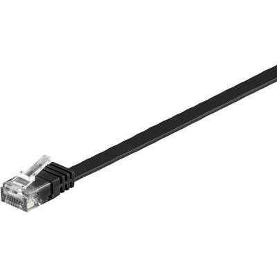 RJ45 Patch kábel, hálózati LAN kábel CAT 6 U/UTP [1x RJ45 dugó - 1x RJ45 dugó] 1 m Fekete Nagy rugalmasságú Goobay