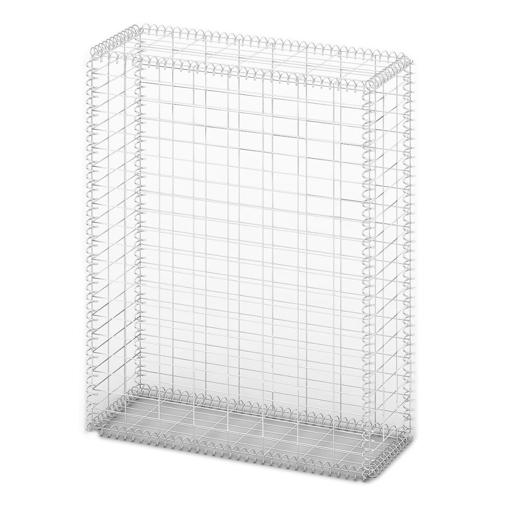 gabion kosár fedéllel horganyzott drótból 100 x 80 x 30 cm (141040)