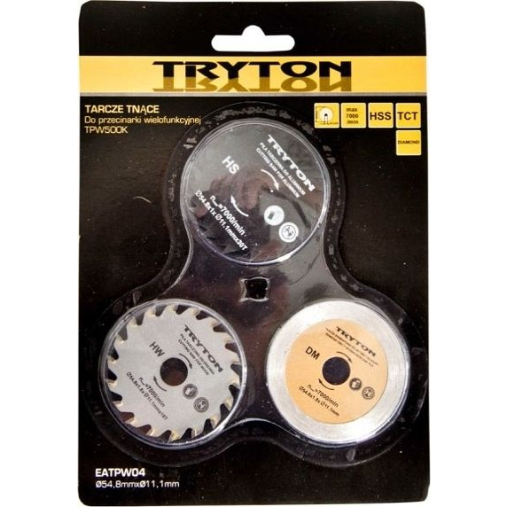  Tryton Zestaw tarcz tnących 54,8x11,1mm HSS / TCT / diamentowa TPW500K 3szt. - EATPW04