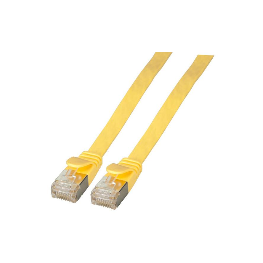 EFB RJ45 Flachpatchkabel U/FTP, Cat.6A, PVC, 0,25m, gelb (K5545GE.0,25)