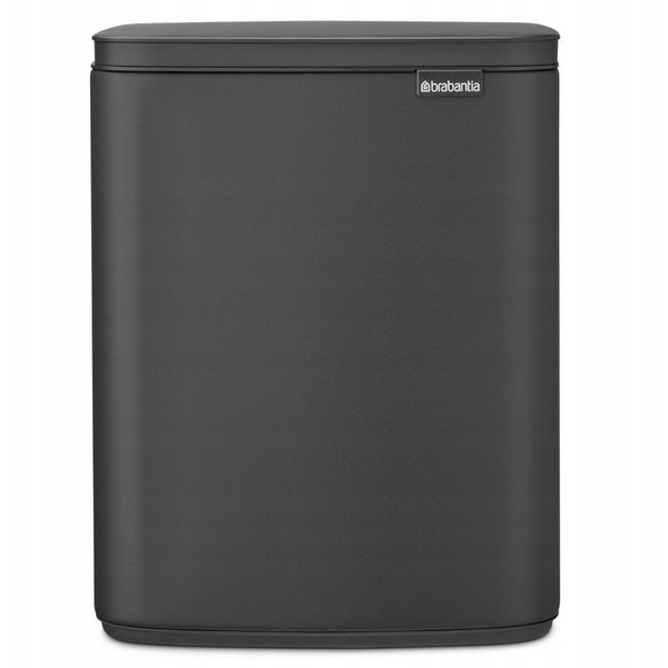 Brabantia Bo Waste Bin hulladékgyűjtő felnyitható, Soft-Close fedéllel, műanyag tartály, 12L - C méret, acél, határtalan szürke ásványi textúra - 233746