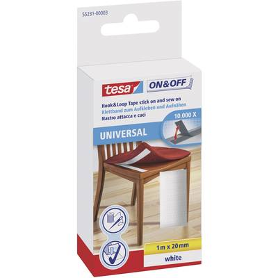 Tesa öntapadós tépőzár, tépőzáras ragasztószalag 1000 mm x 20 mm fehér TESA On & Off 55231-03-00 (55231-03-00)