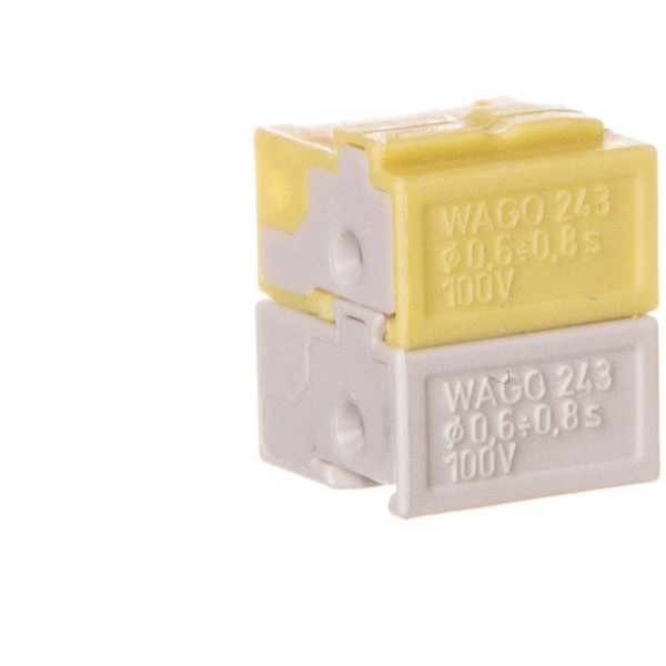 WAGO 243-212 4-Leiter-Buchsenklemme,PUSH WIRE , 0,8 mm,lichtgrau/gelb