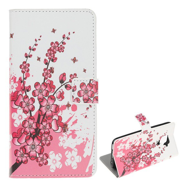 Tok álló, bőr hatású (FLIP, oldalra nyíló, asztali tartó funkció, virág minta) FEHÉR [Huawei Mate 30 Lite (Nova 5i Pro)] (5996457907427)