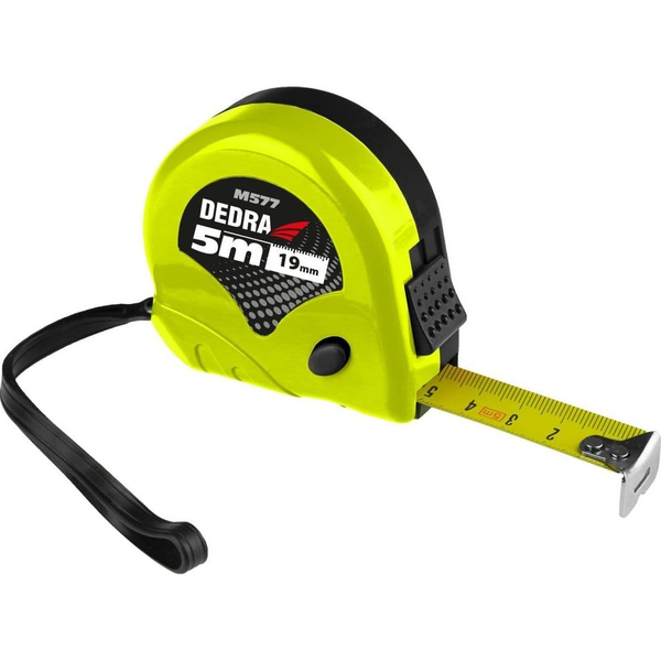 Dedra Mérőszalag 5 m X 19 mm Dupla Stoppos Pvc Tartóval