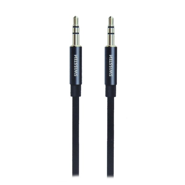 Cable Audio Auxiliar Jack 3.5mm Macho Sonido De Calidad Trenzado 1.5m Swissten