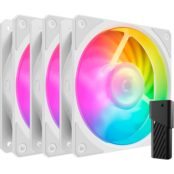 Cooler Master Mobius 120P ARGB 120mm Rendszerhűtő ventilátor 3db - Fehér