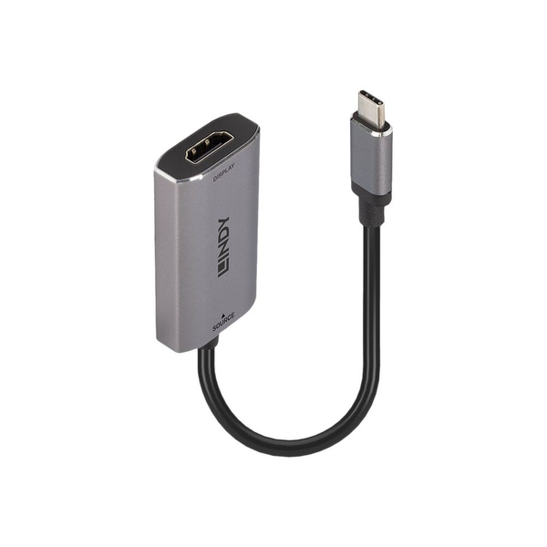Lindy 43327 video kabel adapter 0,11 m USB Type-C HDMI Zwart, Grijs