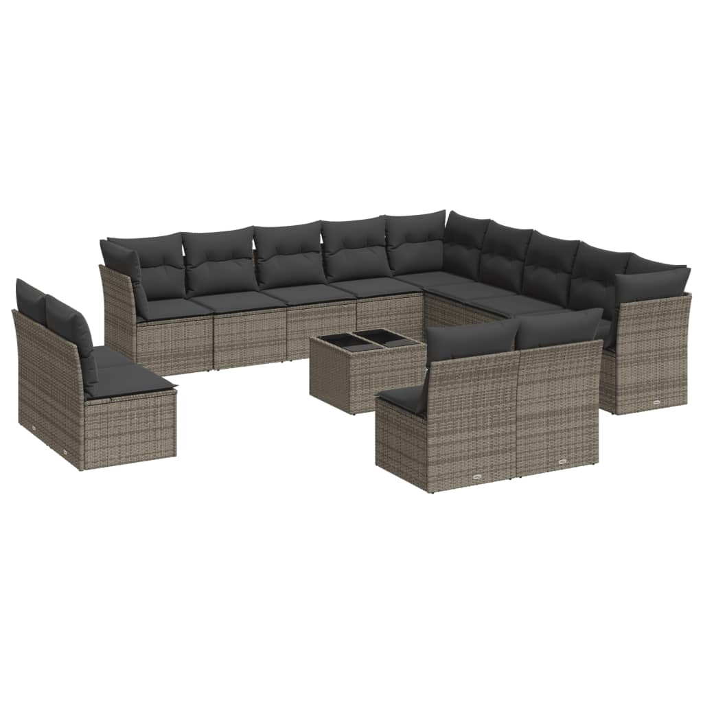 14 részes szürke polyrattan kerti ülőgarnitúra párnákkal (3218500)