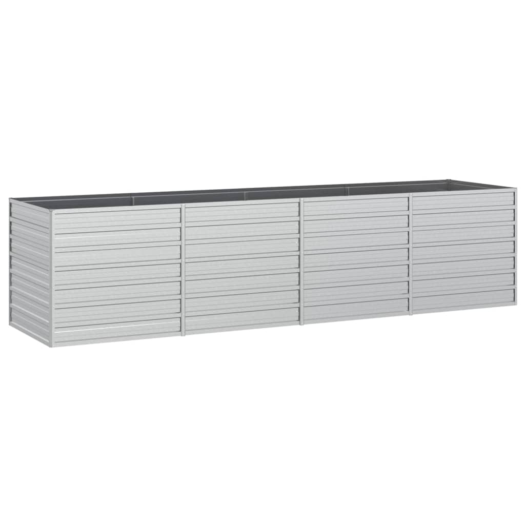 ezüstszínű horganyzott acél kerti magaságyás 320 x 80 x 77 cm (316890)