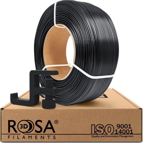 3D plastikas PCTG juoda 1.75mm 1kg refill pakuotė Rosa3D