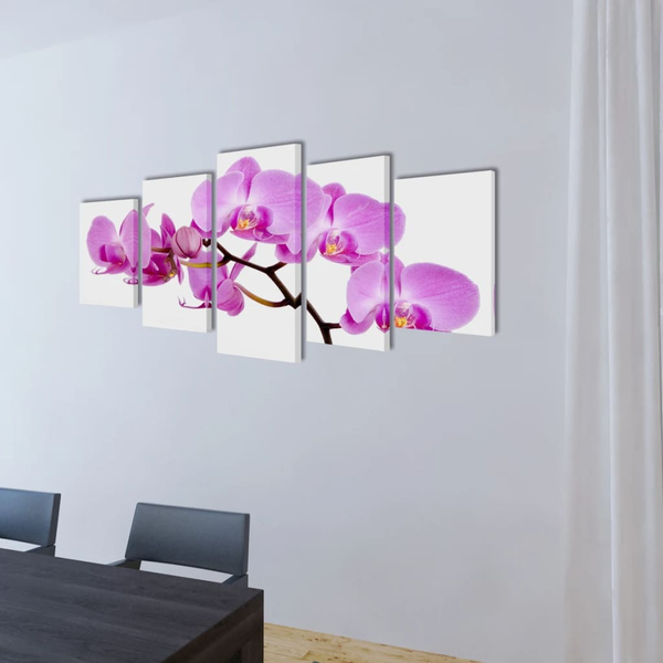 Nyomtatott vászon falikép szett orchidea 200 x 100 cm