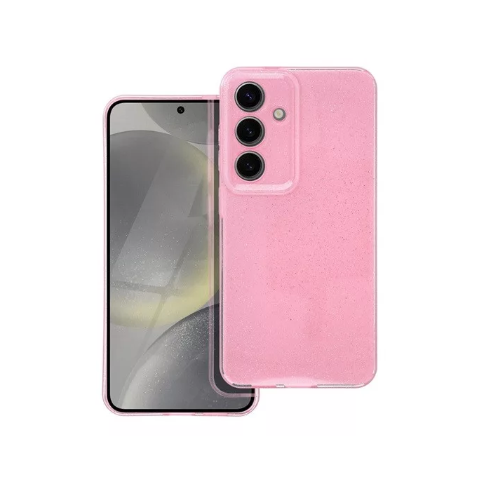Clear 2mm Samsung Galaxy S24 Tok - Rózsaszín/Csillámos