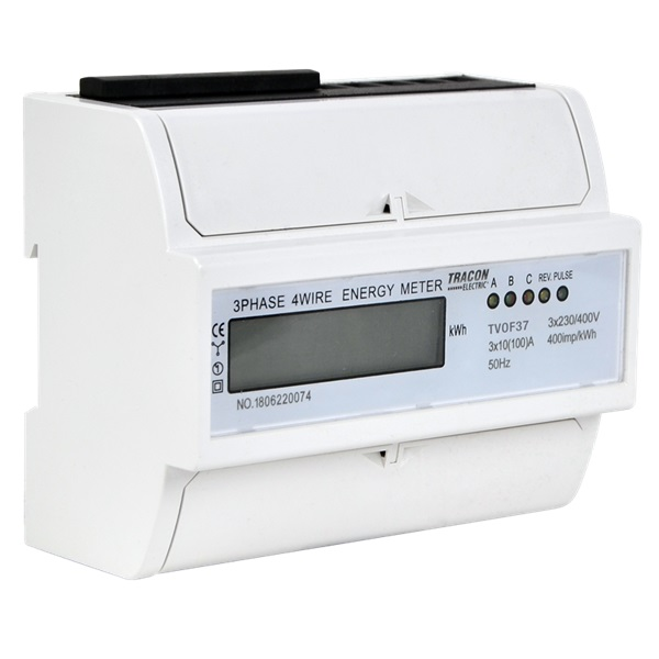 Tracon TVOF37 közvetlen 3 fázisú 7 modul LCD kijelzésű fogyasztásmérő (TVOF37)