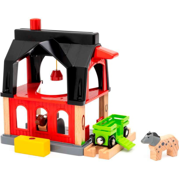 BRIO World Istálló kocsival - kiegészítő vonatpályához