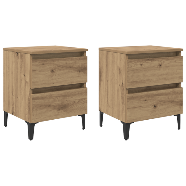Dulapuri de noapte 2 pcs Stejar artizanal 40x35x50 cm Lemn îmbunătățit