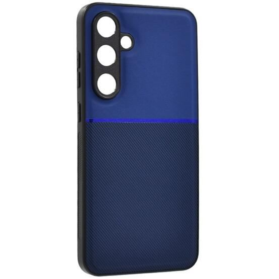 Gigapack Samsung Galaxy S24 FE (SM-S721) mágneses, bőr hatású, csíkos mintás tok sötétkék (GP-161563) (GP-161563)