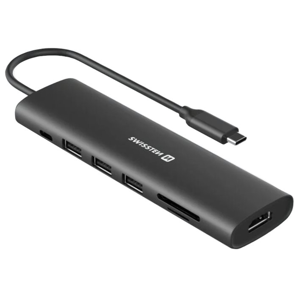Swissten 44040202 Multifunkcionális USB-C 100W 7-port HUB