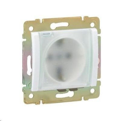 Legrand Valena 2P+F csatlakozóaljzat csapófedéllel, fehér, süllyesztett (774422) (774422)