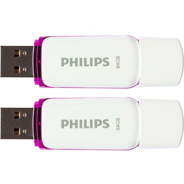 Pendrive Philips Philips USB 2.0 2-Pack 64GB Snow Edition Magic Purple