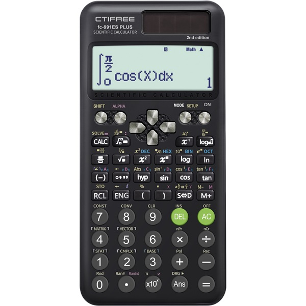 CTIFREE FC-991 ES PLUS 2nd tudományos számológép, 77x161mm, dual power (FC-991 ES PLUS 2ND)