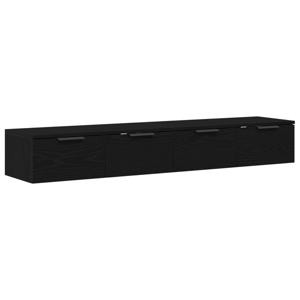 Fali Szekrények 2 db Fekete tölgy 68x30x20 cm Mérnöki Fa