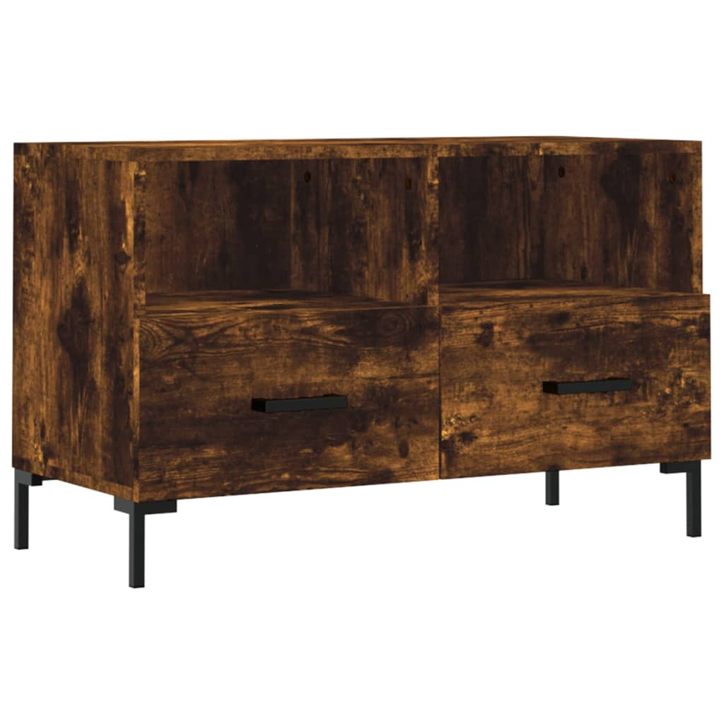 füstös tölgyszínű szerelt fa TV-szekrény 80 x 36 x 50 cm (828977)