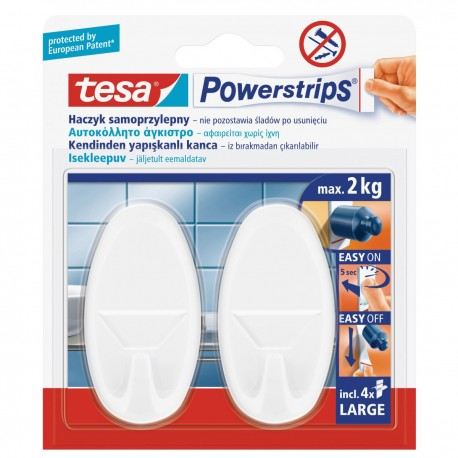 Tesa Haczyk samoprzylepny Powestrips 2 szt. okrągły duży biały (58013-00054-01)