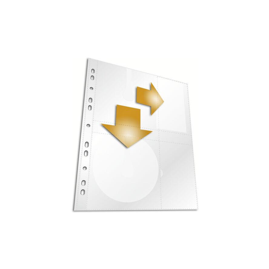 DURABLE 4erCD/DVD-Hülle A4 mit Schutzvlies 5er Btl. transp (522219) (522219)