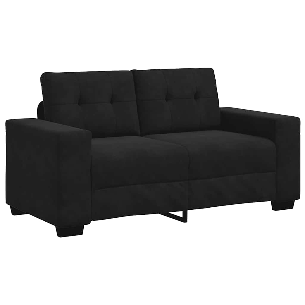 fekete bársony loveseat kanapé 120 cm (4105115)