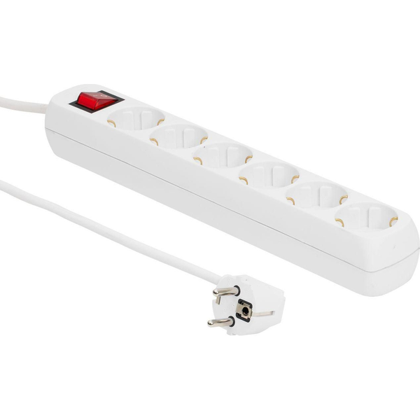 Kabel zasilający MicroConnect Microconnect MC-GRU00615WS rozgałęziacz 1,5 m 6 x gniazdo sieciowe Wewnętrzna Biały