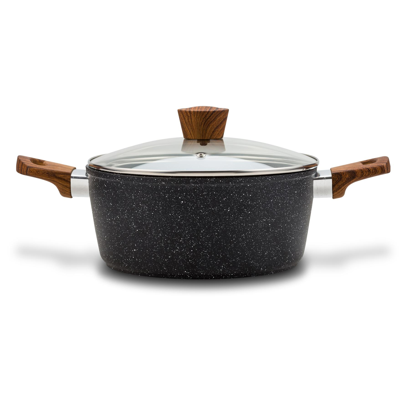 Somogyi 10-144-121 Nava Nature Lábas Üveg fedővel 24cm / 4,5L - Fekete (10-144-121)