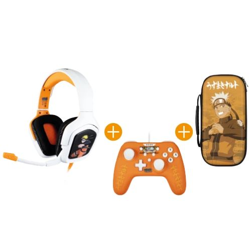 Konix Naruto Orange, Hvid USB Gamepad Analog/digital Nintendo Switch, Nintendo Switch Lite, PC