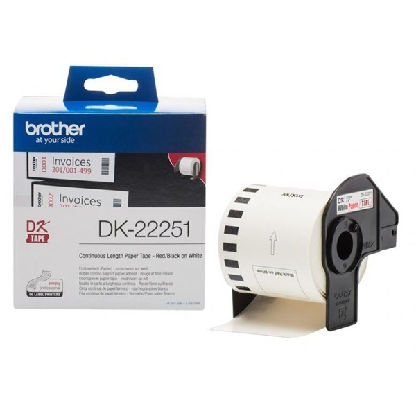 Etykieta BROTHER DK-22251 62mm x 15,24m czerwony/czarny na białym zamiennik