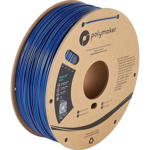 Polymaker PF01005 PolyLite 3D nyomtatószál ASA UV álló, időjárásálló, hőálló 1.75 mm 1000 g Kék 1 db