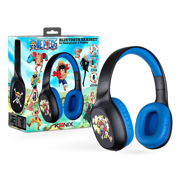 Konix 82521120668 hoofdtelefoon/headset Bedraad en draadloos Hoofdband Gamen Bluetooth Zwart, Blauw