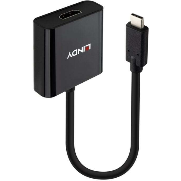 Lindy 43438 videokabel adapter 0,15 m USB Type-C HDMI Sort