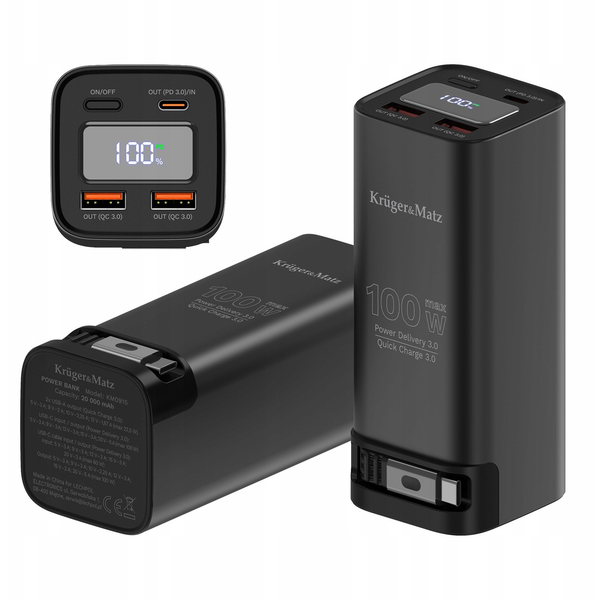Kruger&Matz KM0915 Power Bank 20.000 mAh 100 W USB-C